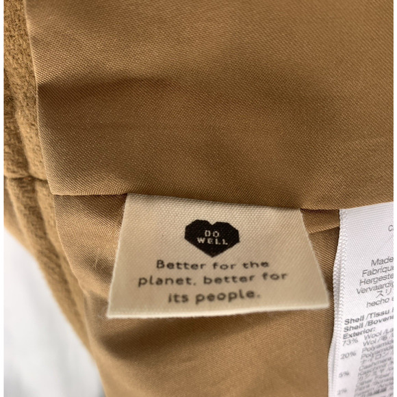 Madewell Lynnford Coat Hooded Wool Blend Winter Classic Trench Camel Plus 3X - Picture 13 of 16